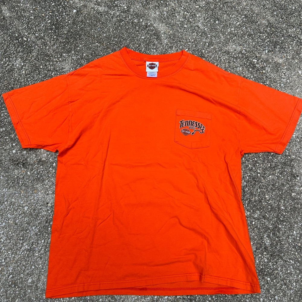 Harley-Davidson Smoky Mountain Tennessee Orange Pocket T-Shirt XL 2011 USA Made